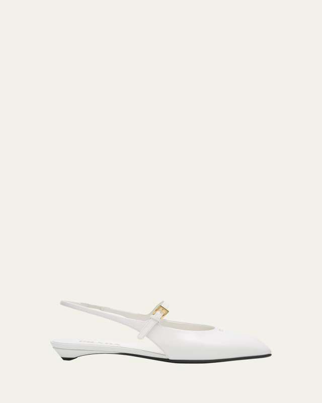 Leather Mary Jane Slingback Flats